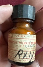 Vintage 1930s Merck Pilocarpine Nitrate Poison Bottle RX Apothecary U.S.P. NJ
