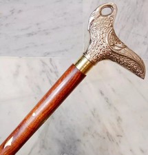 Walking Cane Brass Stick elephant Handle Wooden Vintage Designer Antique Victor