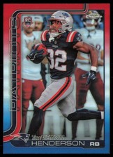2025 Topps Chrome Football Treveyon Henderson Color Match Red White Blue RC 