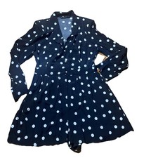 Zara Polka Dot Long Sleeve Romper Short Sz Large