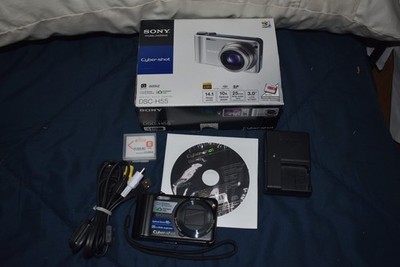 Sony Cyber-Shot DSC-H55 14.1 MP Digital Camera With Battery + Charger - Black