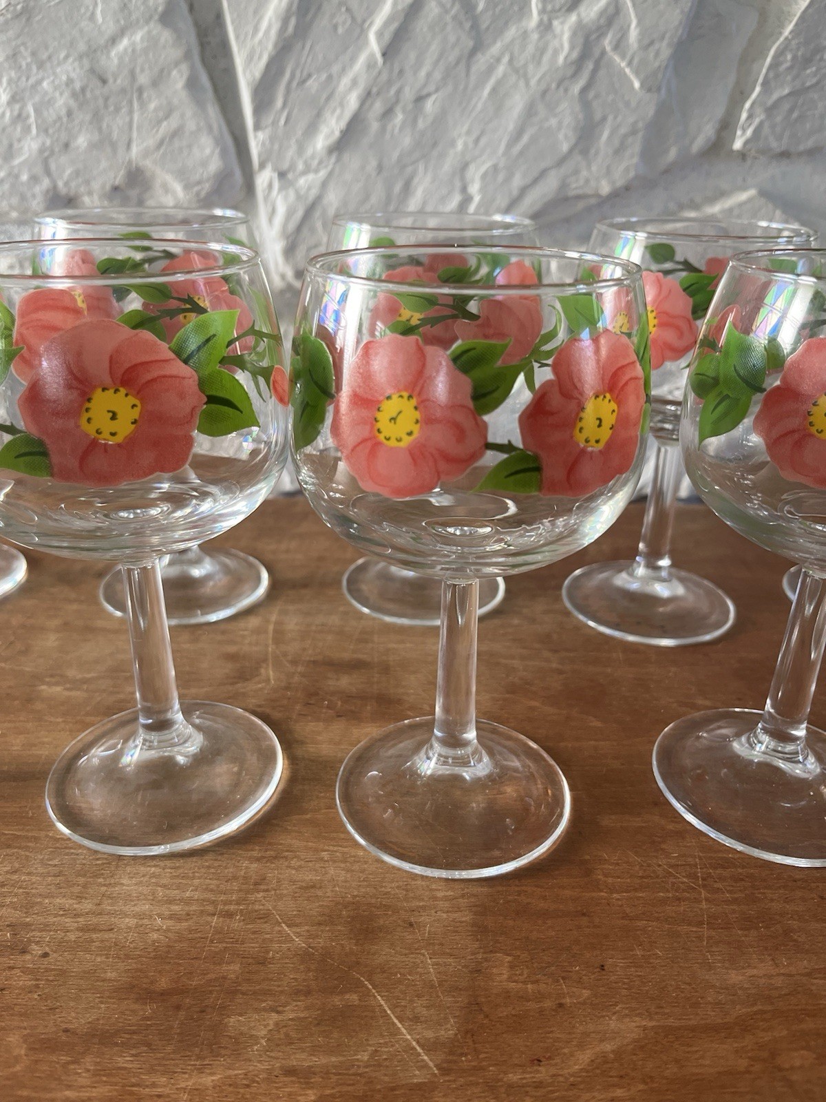 Franciscan Desert Rose Wine Glass 6.5” Painted Pink 12 Available Price each