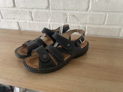 Finn Comfort  Gomera Women's Black Leather Comfort Sandals Sz 40 D