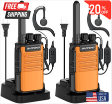 2 PACK Long Range Walkie Talkie 100 Mile Two Way Radio Charge Headset Waterproof