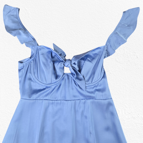 ASTR the Label Baby Blue Ruffle Coquette Marla Babydoll Mini Dress Size Small - Picture 5 of 13