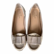 Kate Spade New York Gold Leather Bow Accents Flats Women's Size 9 US