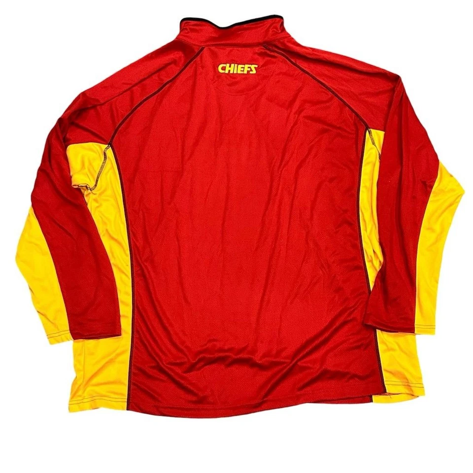 Kansas City Chiefs Men's 3XLT Red Quarter-Zip Varsity Jacket - Image 2 of 4