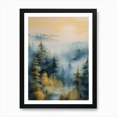 Gerahmtes Wandbild Poster Leinwanddruck Bild Appalachen, Rauchgebirge
