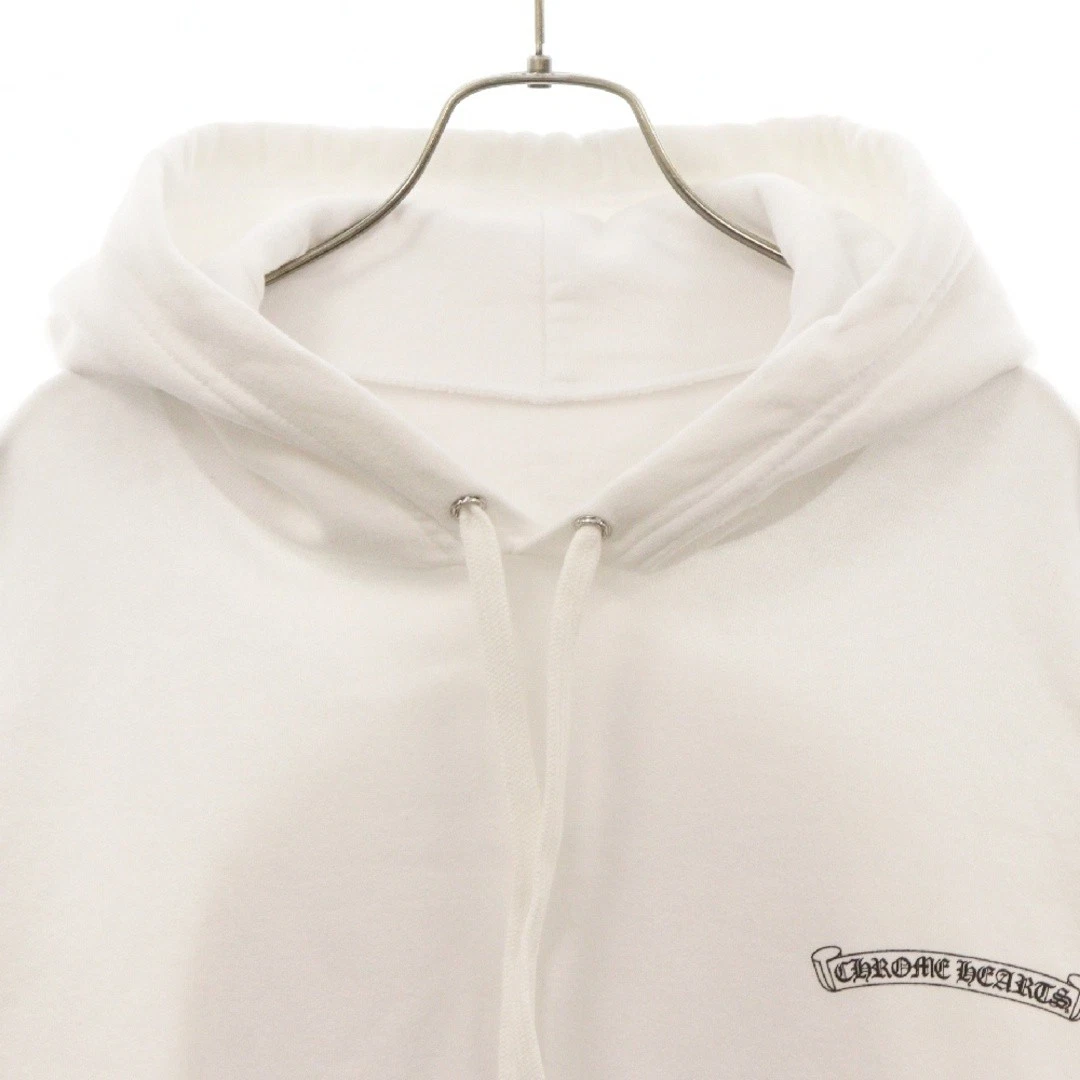 CHROME HEARTS Borsa CH Plus Stampa Pullover Felpa con Cappuccio Bianco Usato9546afb59f74c40d