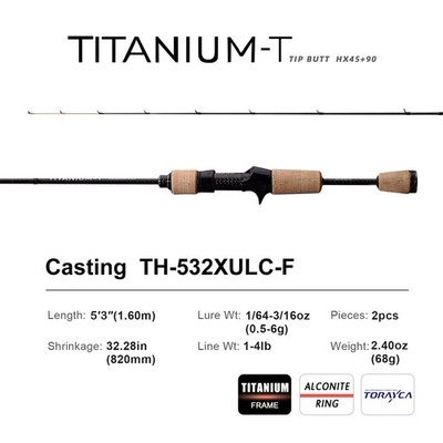 PURELURE TITANIUM-T Titanium Tip BFS Fishing Rod Cast/Spin 2-Piece 5'3''-7'2''