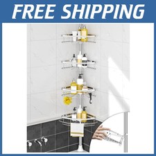 Tension Pole Shower Caddy for Shampoo Accessories, 4 Shelves
