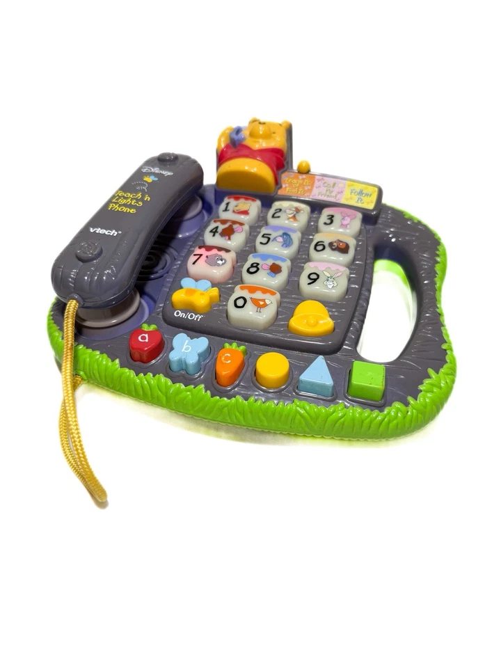 TESTED VTech Disney Winnie The Pooh & Friends Teach ‘n Lights Phone Learning Toy - Image 3 of 4
