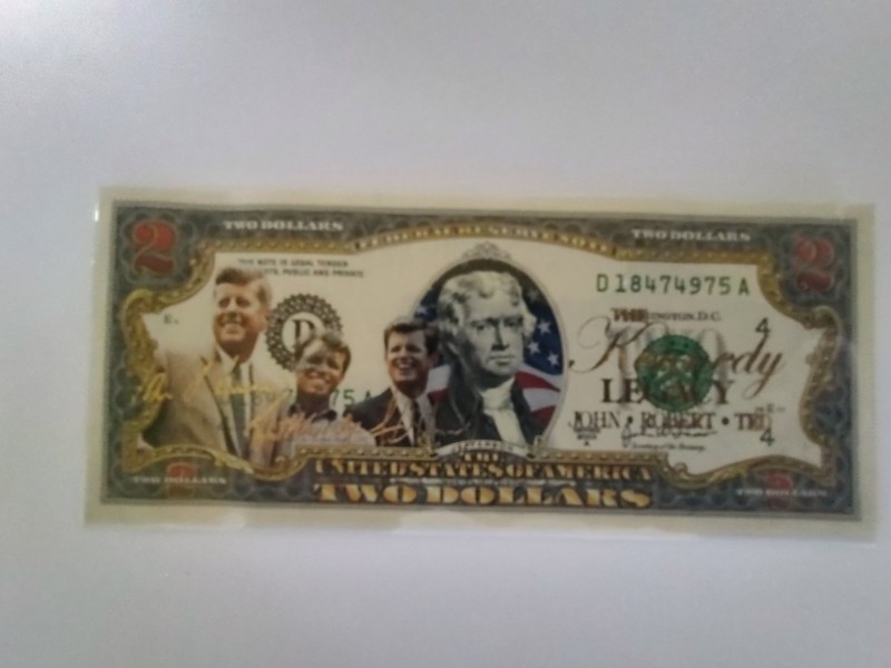 2003 JFK Colorized $2 Presidential Note