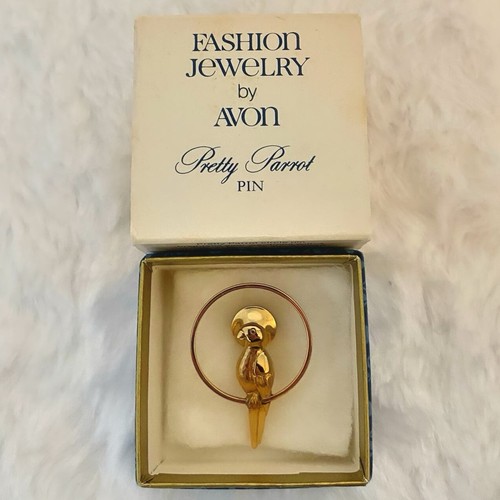 Avon Fashion Jewelry Vintage Collectors Pretty Parrot Goldtone Novelty Bird Pin - Picture 4 of 6