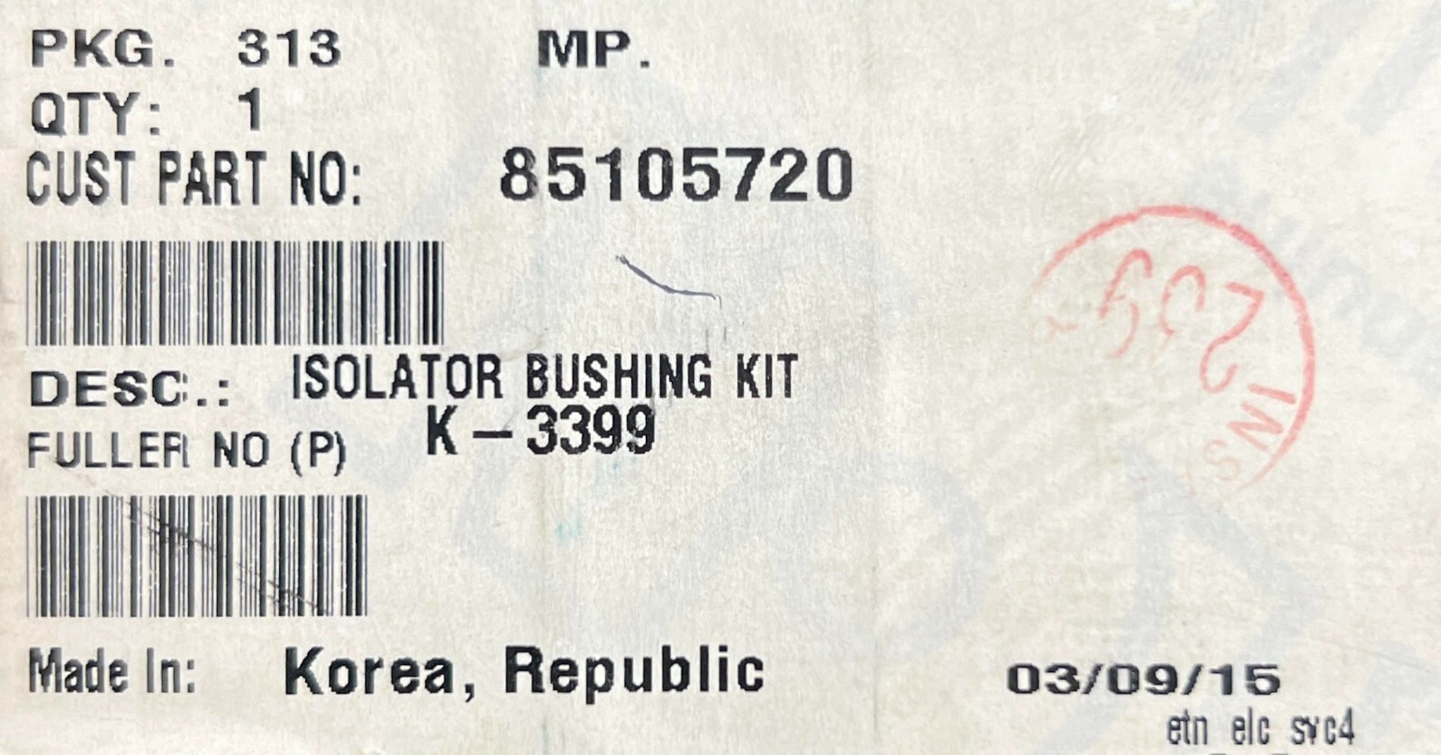 85105720 K-3399 GENUINE VOLVO MACK ISOLATOR BUSHING KIT OEM - NEW 