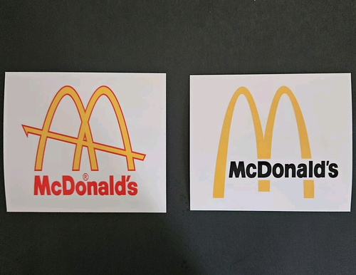 Free Same Day Shipping New Old School Mcdonald's Logo Vinyl Glossy Stickers