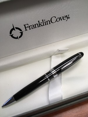 Franklin Covey Bristol MINI Black Lacquer Ballpoint Pen -- DAMAGED PACKAGING