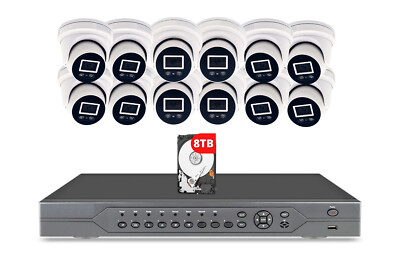 Evertech 16 Channel 8TB HDD 4K 8MP IP PoE 12 Security Dome Camera System