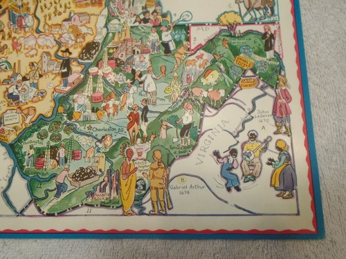 Original Berta & Elmer Hader 1932 Pictorial Character Map West Virginia & Ohio - 第 2/7 張圖片
