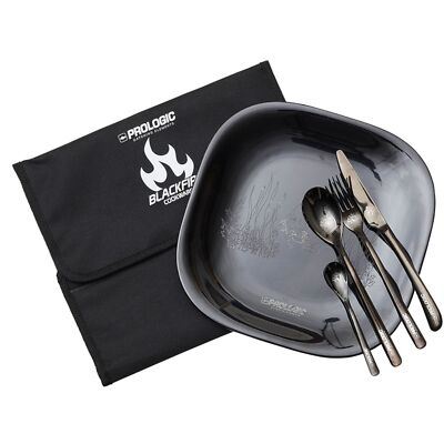 Prologic Blackfire Dinning Set - Camping Geschirr, Besteckset, Anglerbesteck  