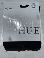 HUE TIGHTS - BLACK OPAQUE CONTROL TOP SIZE M/L - TWO PACK