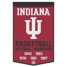 Indiana Hoosiers NCAA 24" x 38" Embroidered Wool National Champs Banner