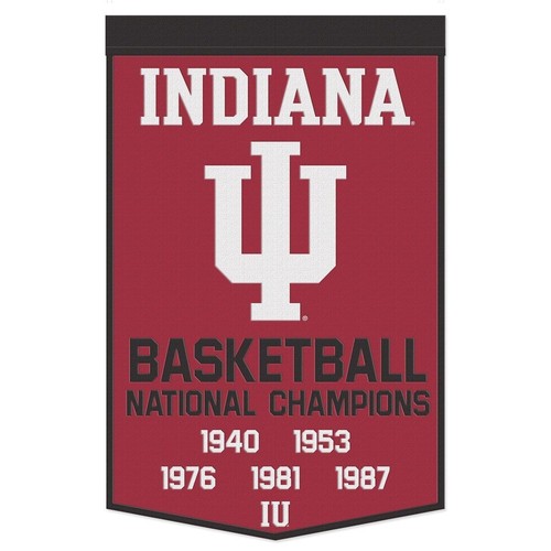 Indiana Hoosiers NCAA 24" x 38" Embroidered Wool National Champs Banner - 第 1/1 張圖片