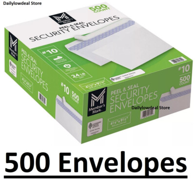 Member's Mark Security Tint Confidential Envelope #10, Peel and Seal (500 ct.)