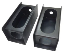 Set of 2 steel trailer 6" oval tail light/2" round side light mount boxes -24013