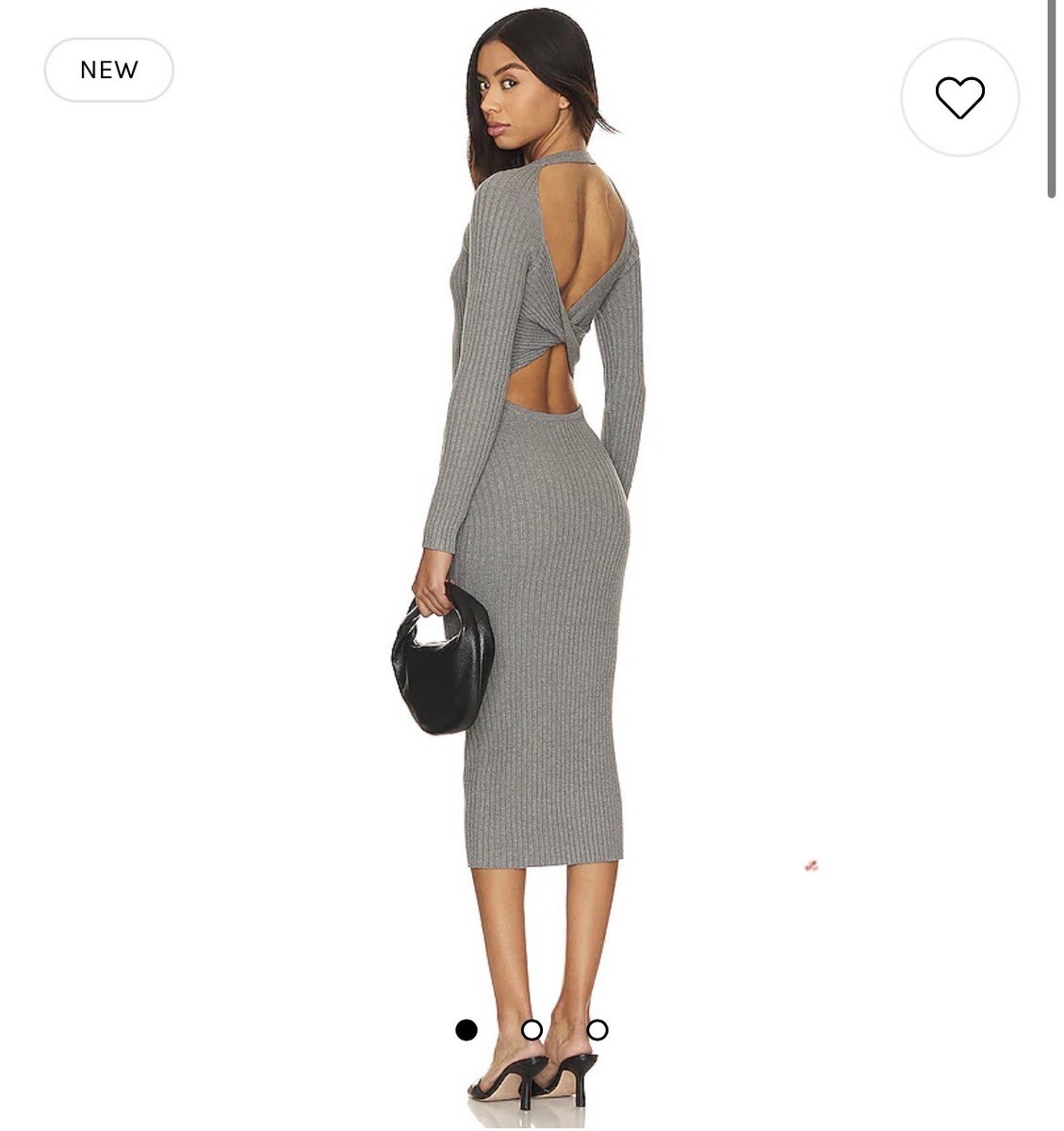 Revolve Heather grey Knit sweater dress Back Cut-out small women