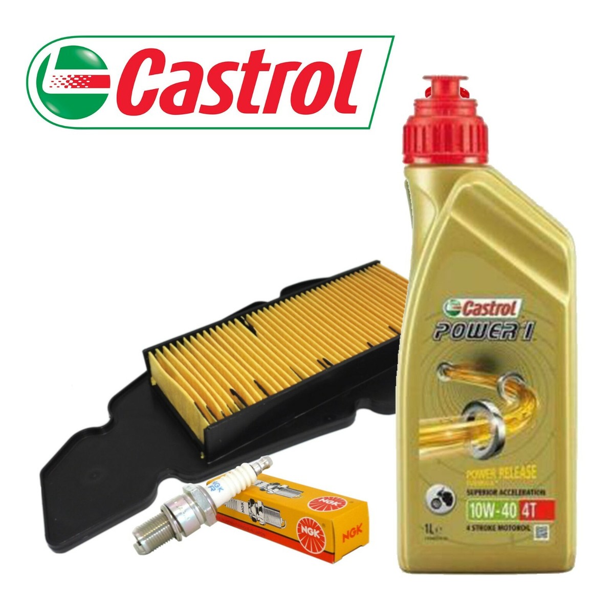 Kit Tagliando Completo Per Malaguti Centro 50 4T (2008-2011) – Olio Motul, Filtro Aria HiFlo, Candela NGK