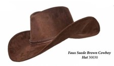 Western Cowboy Hat Men's Brown Permafelt/Suede like Halloween Yellowstone