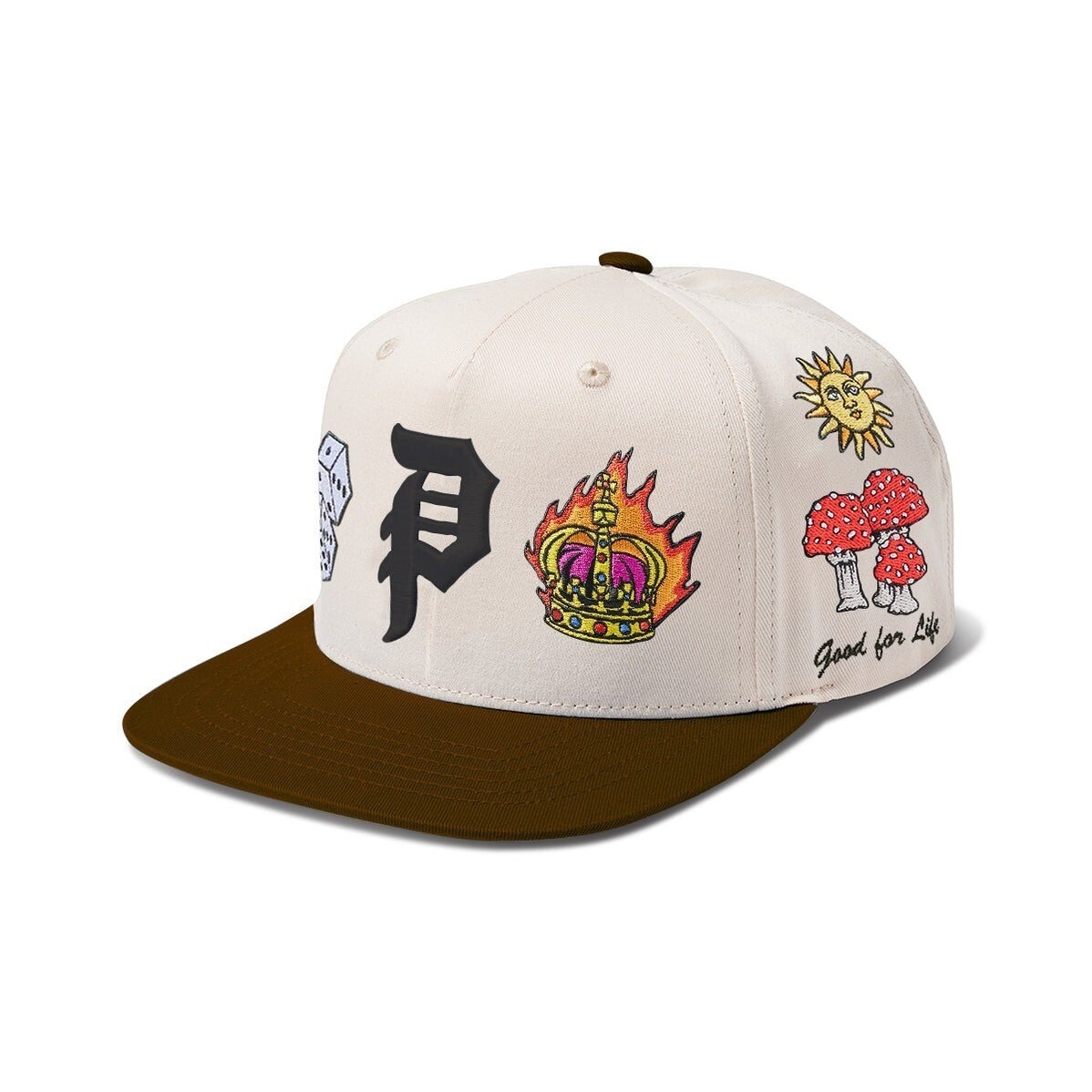 Совершенно новая мужская шляпа-Снэпбэк с примитивными надписями кремового цвета