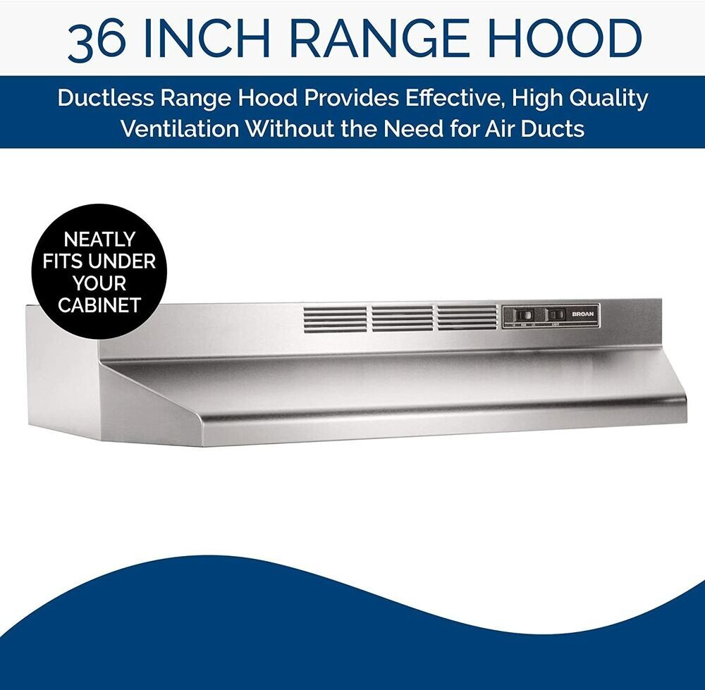 BroanNuTone 36" Ductless Range Hood Insert with Light Exhaust Fan Under 26715023646 eBay