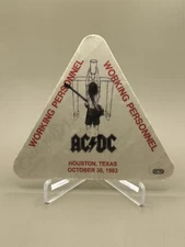 AC/DC FLICK OF THE SWITCH-Working Personel Pass (Silk)- Hou, Texas- Oct 30, 1983