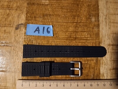 1x 20mm Uhrenarmband QUICK RELEASE Waffle Strap Silikon Waffellook schwarz A16