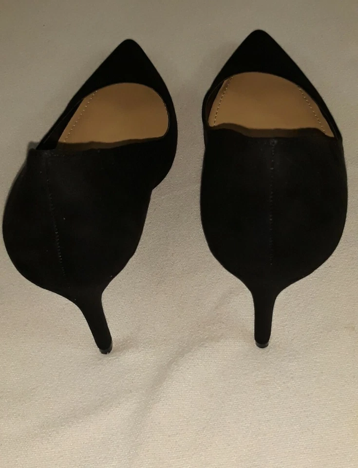 Zapatos de tacón alto Just Fab JF punta puntiaguda 3,5" gamuza negra EE. UU. 8 EUR 38,5 Foto 4 de 4