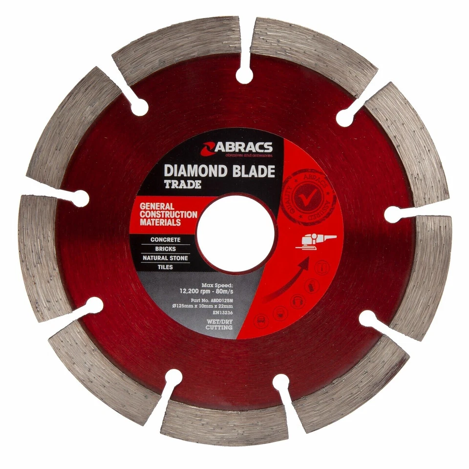 Abracs Diamond Disc 125mm Stone General Building Masonry Wheel 5" inch - Image 2 of 4