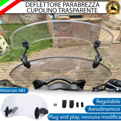 ESL DEFLETTORE PARABREZZA CUPOLINO TRASPARENTE REGOLABILE IN ABS MOTO SCOOTER