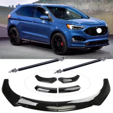 For Ford Edge SE SEL ST 2007-2023 Car Front Bumper Lip Spoiler With Strut Rods