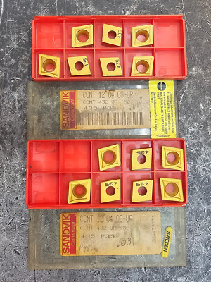 Qty 7 Sandvik CCMT 432 UR CCMT432-UR CCMT120408-UR 435 Grade Carbide Inserts