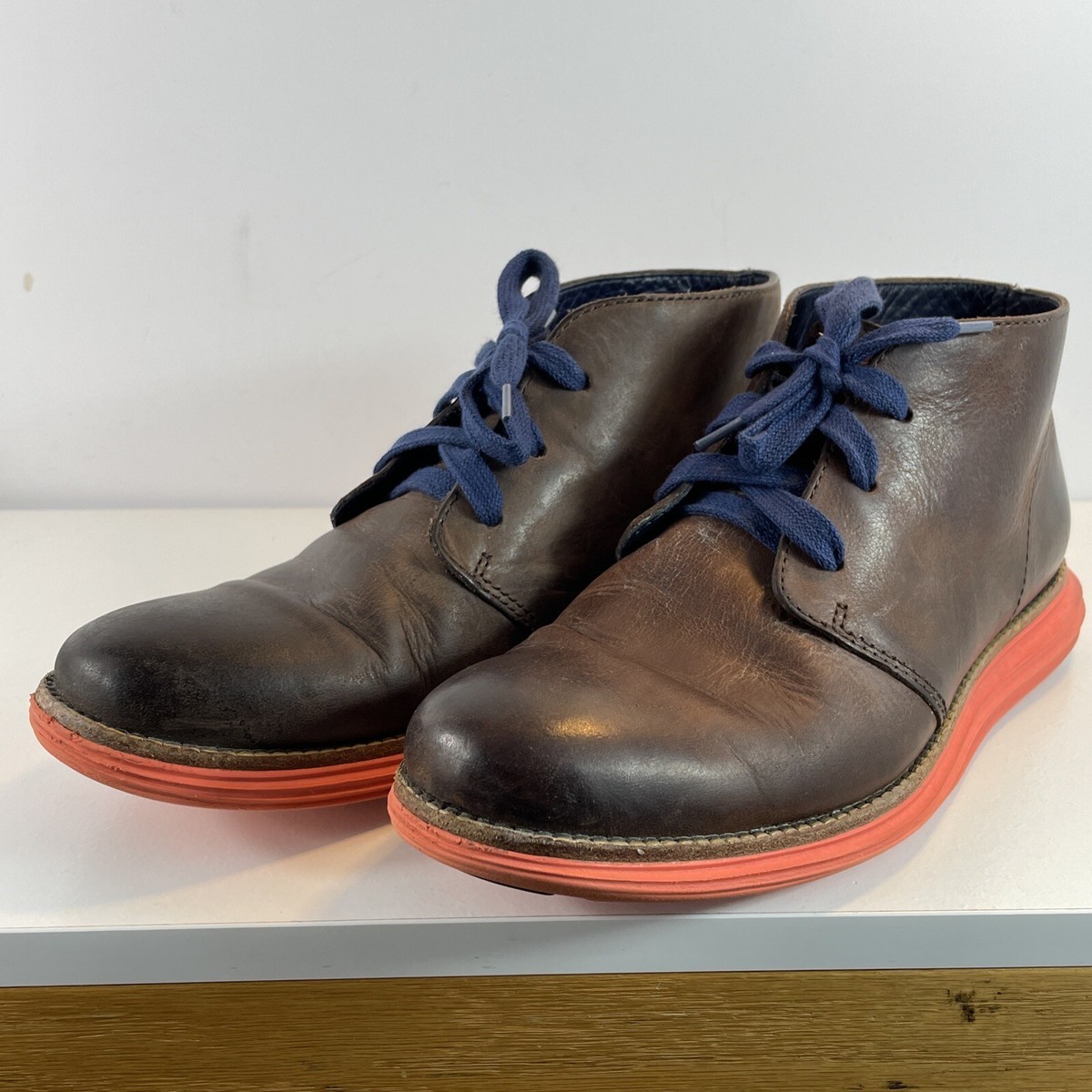 Cole Haan Lunargrand Leather Dark Brown Chukka Boots C11719  display picture 1