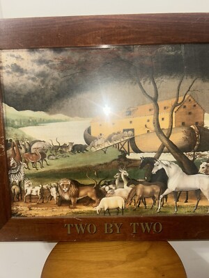 Edward Hicks Two by Two Wood Noah's Ark Frame Animals | eBay