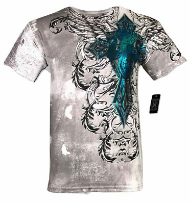 #ad Xtreme Couture by Affliction Men#x27;s T Shirt BASTILE MASS White Biker S 5XL $27.95