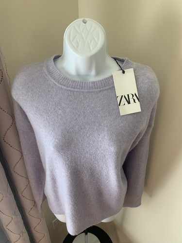 Zara helllila Wolle Alpaka Mischung Oversize Boxy Pullover Damen Medium-Neu mit Etikett - Bild 2 von 12