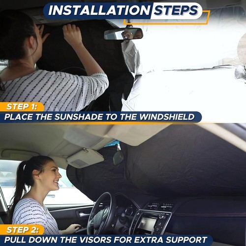 Patented Car Windshield Sun Shade, Blocks 99% Heat,Fits Cars, SUV, Truck, Medium - Picture 49 of 91