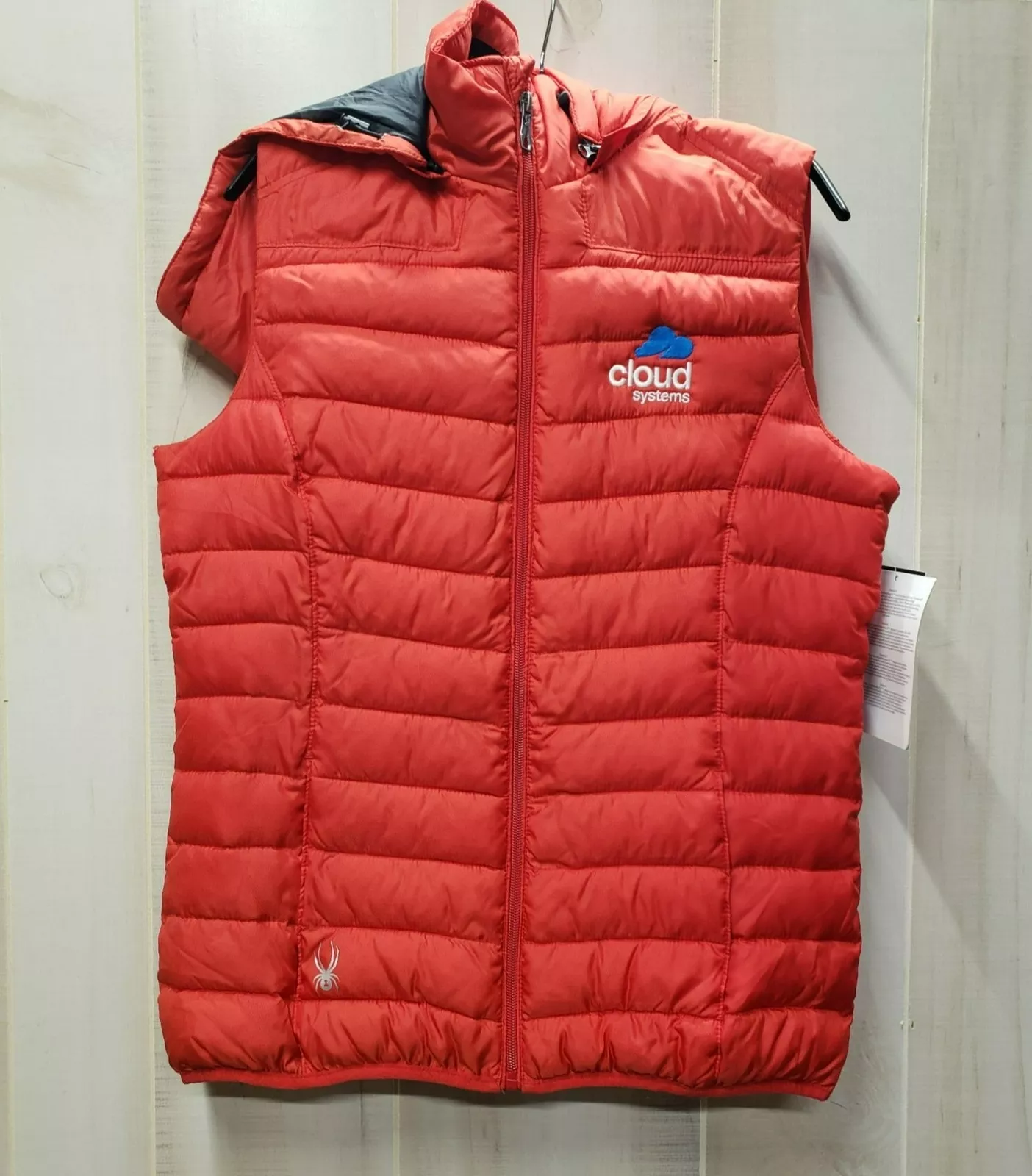 Gilet tampon suprême pour femmes Spyder à capuche taille moyenne rouge logo Cloud Systems