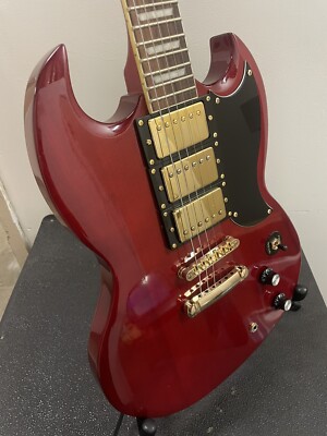 1960's SG Style Cherry Red Triple Humbucker 6 String Electric