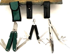 Multi Tools Toolsmith w/ case Pliers Cutters Saw, Scissors & 2 Other Brands lot