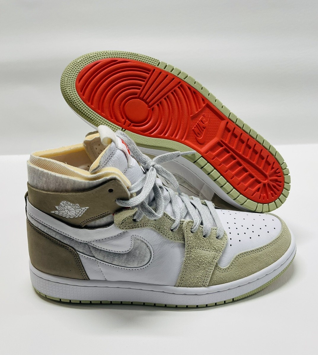 スニーカー Nike Wmns Air Jordan 1 High Zoom Comfort 'Olive Aura' 2021 Nike Air Jordan 1 High Zoom Comfort Olive Aura Woman's Size